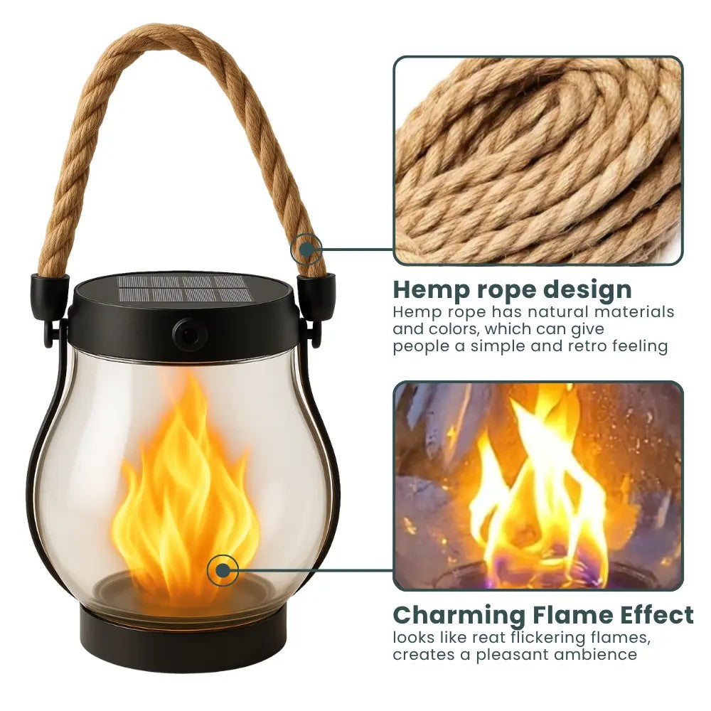 Kaliiqo™ Flickering Flame Solar Lantern Outdoor Lights