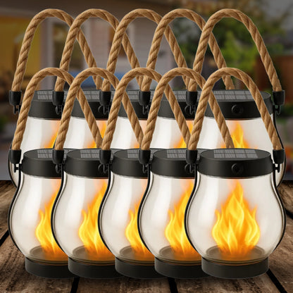 Kaliiqo™ Flickering Flame Solar Lantern Outdoor Lights