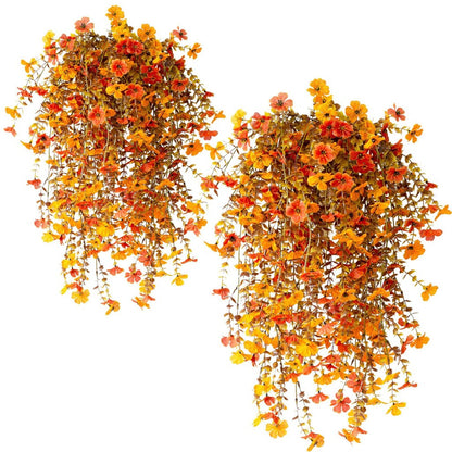 Outdoor cascading daisy and eucalyptus flowers – UV resistant