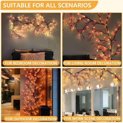 🌍Earth Day Solar Sale🌍 Cherry LED Tree Branch Lights – Elegant Blossom Vine to Brighten Your Home This Christmas!