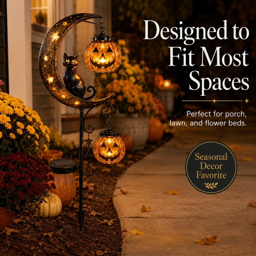 🎃Halloween Early Bird Special Sale 49% OFF-Pumpkin Moon Garden Stake Light-Buy 2 Free shipping