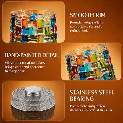 10oz Spinning Whiskey Glasses Set