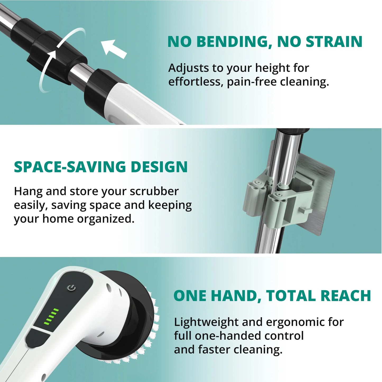 7-in-1 Electric Spin Scrubber with Long Handle for Effortless Deep Cleaning
