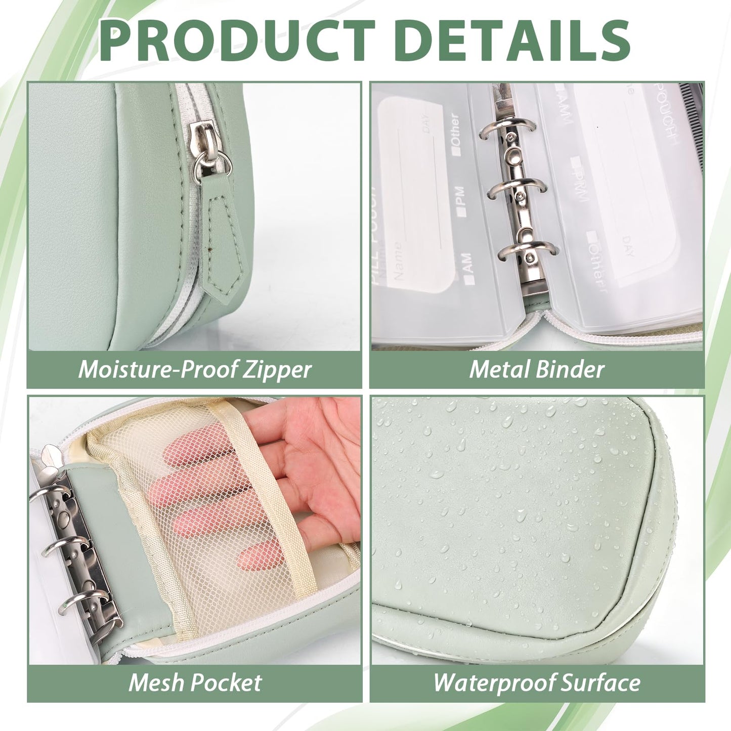 ❄️Summerfresh 50% OFF!💊14-Pouch Travel Medicine & Supplement Organiser – Removable Colour-Coded Zip Pouches with Binder Case